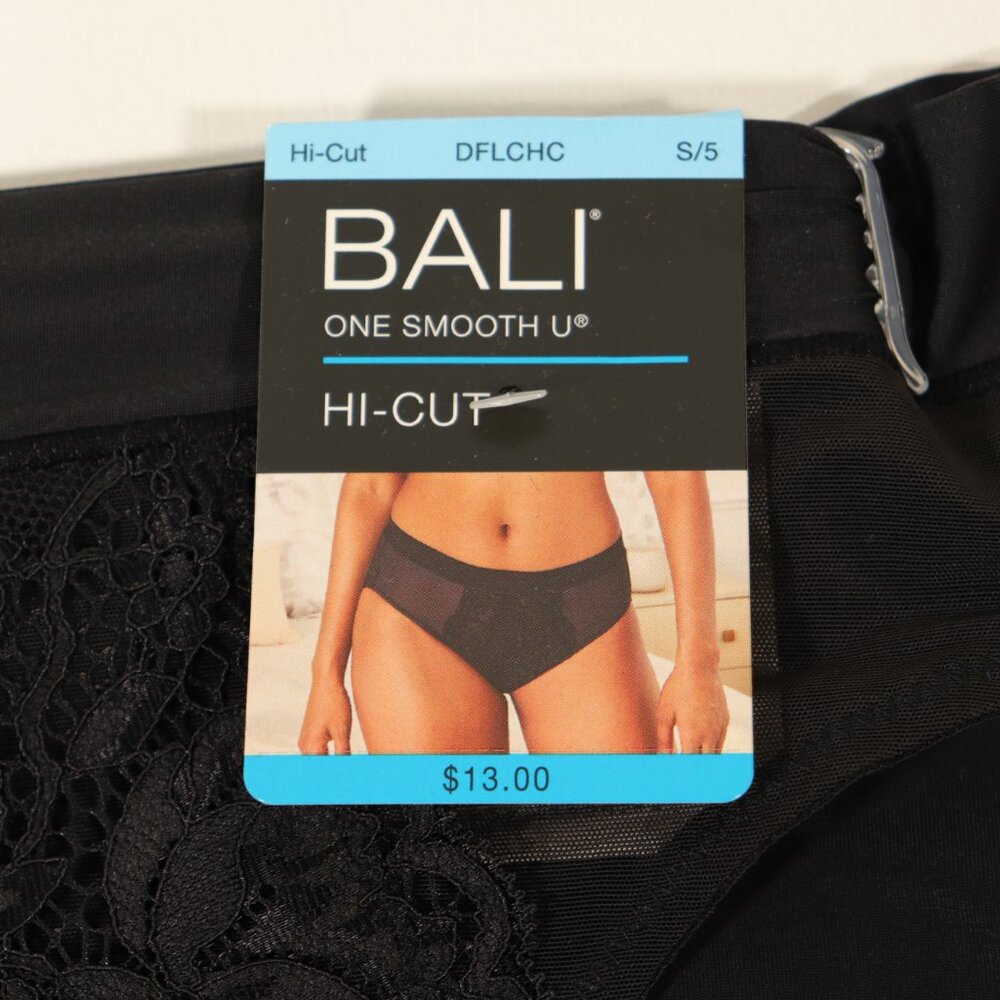 NWT Bali One Smooth U Hi-Cut Panties in Black #DHLCHC Size Small - Picture 2 of 9